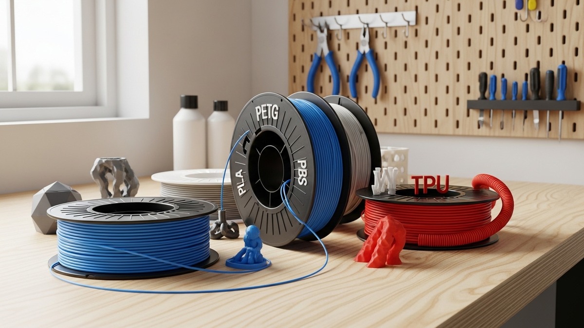 3D Printer Filament Types Explained: PLA, PETG, ABS, TPU, and More